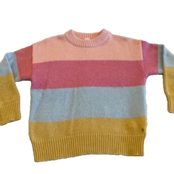 ROXY Pastel Striped Womens Sweater Pink/Blue/Yellow; Size S - Picture 5 of 6